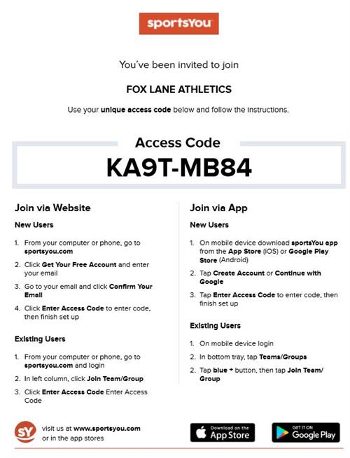 Join Fox Lane Athletics on sportsYou.com 